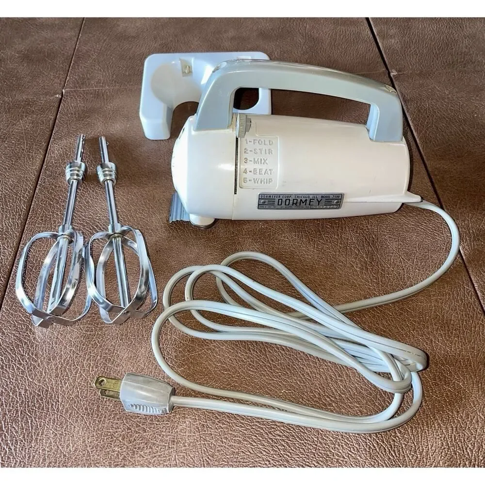 Vintage 50's Model 7500 Dormey Portable Electric Hand Mixer 65 Watt Works